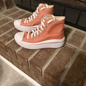 PINK CONVERSE WOMEN'S CHUCK TAYLOR MOVE PLATFORM HIGH TOPS